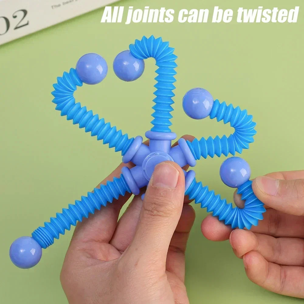 1pcs Fidget Spinner Toys Pop Tube Sensory Toys Suction Cup Games Plastic Transformable Stress Relief Adult Gifts