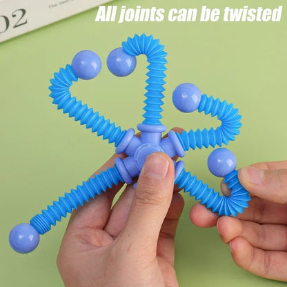 1pcs Fidget Spinner Toys Pop Tube Sensory Toys Suction Cup Games Plastic Transformable Stress Relief Adult Gifts