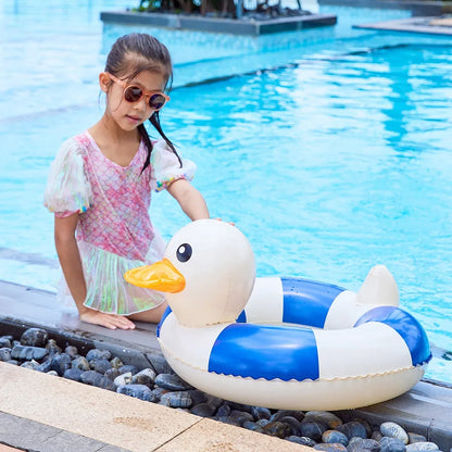 Striped Duck Baby Inflatable Toys Cartoon PVC Thickened Swimming Ring Summer Pool Beach Inflatable Floating Water Toys