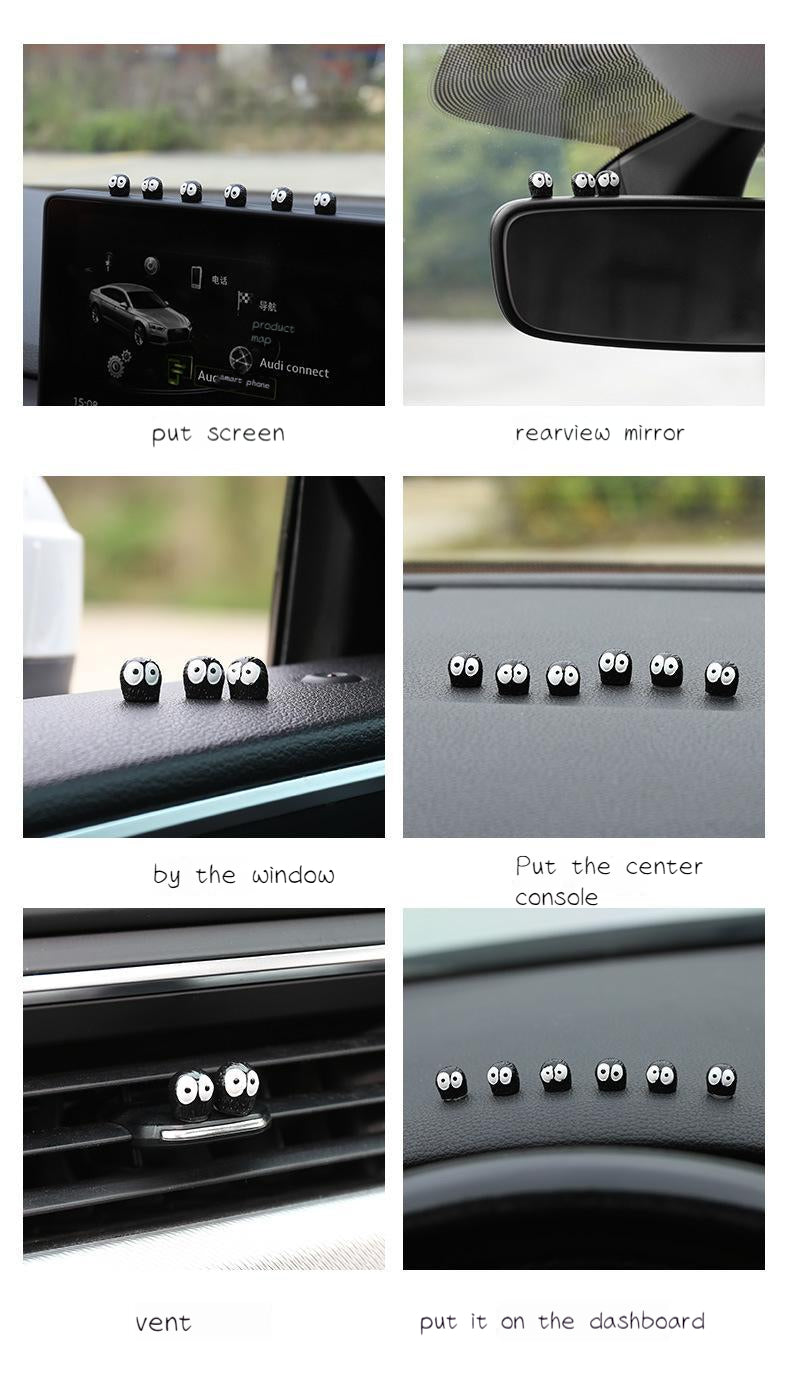 5/10/20/50pcs Cute Black Elf Car Interior Decoration Funny Auto Center Console Rearview Mirror Ornaments For Car Accessories