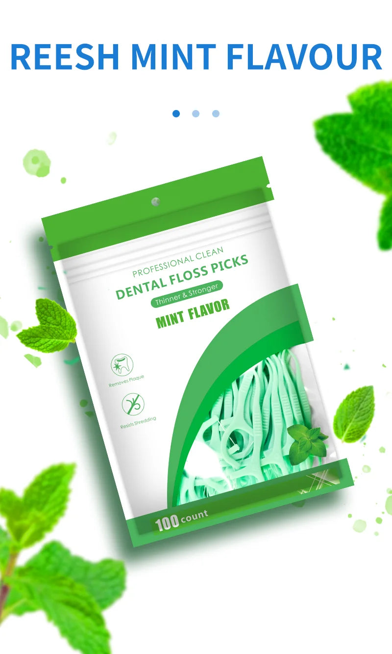 500/300/100pcs ultra-fine mint flavored toothpicks, safe high-end toothpick sticks, plastic toothpicks