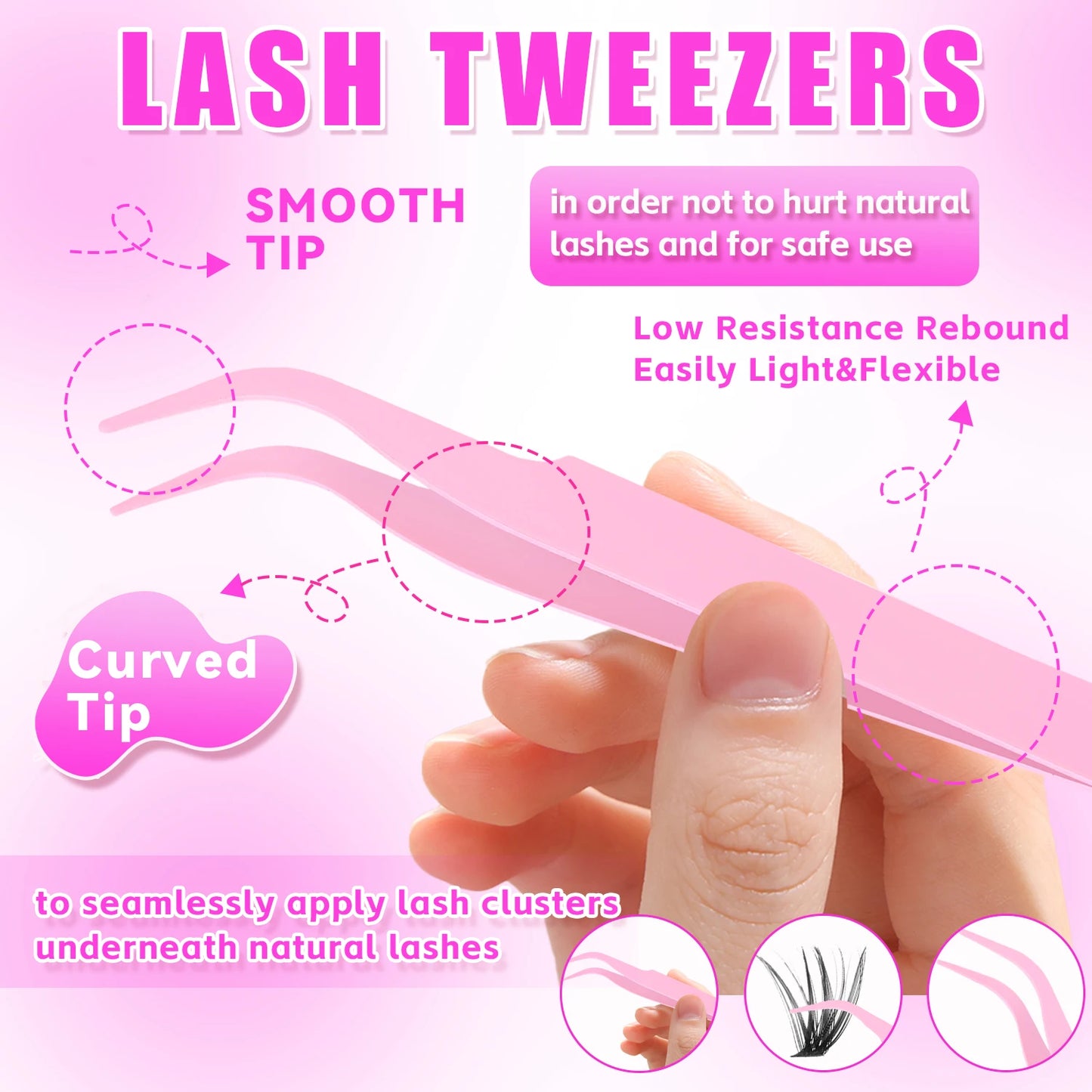 [ACENo need for glue False Eyelash] 60 Cluster Comfort Lash Extension Kit Natural Manga False Eyelash Beginners