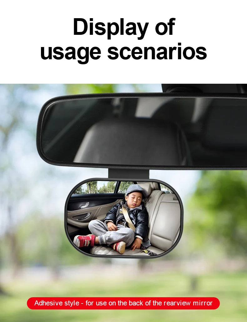 New Car Rearview Mirror Wide View Safety Mirror For Windshield Infant Car Seats Clear Reflection 360-Degree Rotatable Adjustable