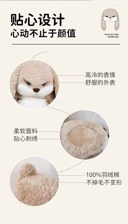 Large Size Angry Rabbit Plush Toy Cute Animal Plushie Doll Kawaii Stuffed Soft Toys Model Room Decor Birthday Gifts