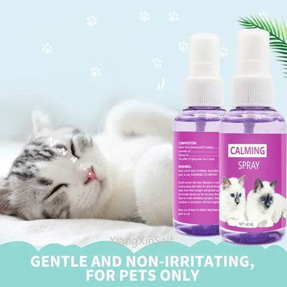 60ml Calming Spray Feline Anti Stress Pheromone Emotional Soothing Spray Health Cleaning Supplies for Cats
