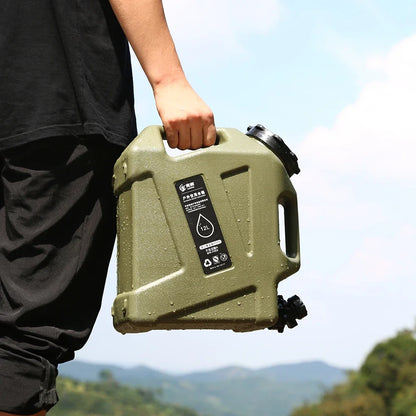 12L Camping Water Container Outdoor Water Bucket Large Capacity Portable Water Bag Detachable Faucet Picnic Drive Water Tank