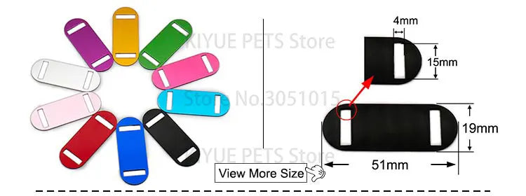 Personalized Random Mix 20pcs Aluminum Pet Dog Tag Nameplate Pedant For Cat Collar Ring Anti-Lost Accessories