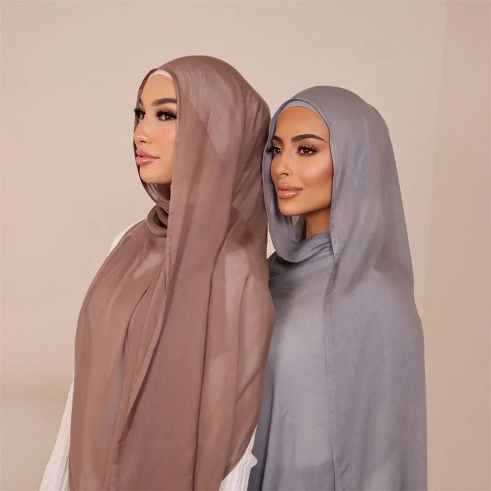 Fashion Modal Hijab Rayon Cotton Shawls Muslim Hijabs For Women Plain Scarf Big Size Headscarf Islamic Turban Headband 190*85cm