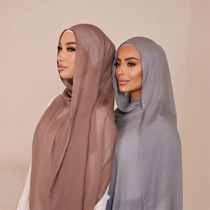 Fashion Modal Hijab Rayon Cotton Shawls Muslim Hijabs For Women Plain Scarf Big Size Headscarf Islamic Turban Headband 190*85cm