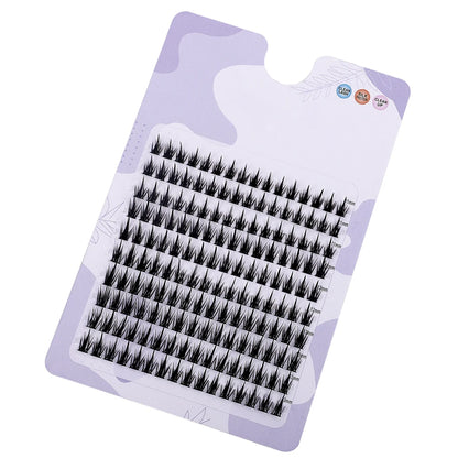 160 Pcs Wheat-Ear Shape Fake Eyelashes Fine Stem, DIY Eyelash Extension, Thick Segmented Clusters, Comic Eyelashes