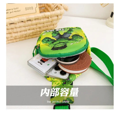 Marvel'S New Children'S Bag Spider Man Iron Man Captain America Shoulder Bag For Boys And Girls Travel Change Crossbody Bag