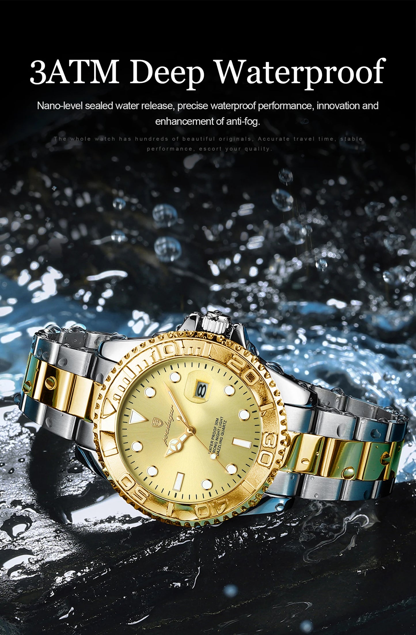 POEDAGAR Original Luxury Man Wristwatch Waterproof Luminous Date Men Watch Stainless Steel Fashion Business Men's Quartz Watches