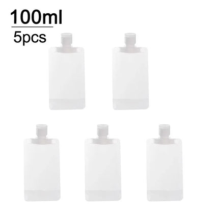 New 5pcs 30ml/50ml/100ml Refillable Travel Boats Empty Cosmetic Container Travel Bottles Liquid Cosmetic Storage Pouches FZP02