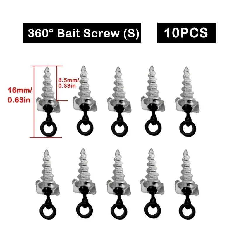 Carp Bait Screws With Ring Mirco Swivel Carp Bait For Carp Ronnie Rig Zig Chod Boilies Screws Carp Hiar Rig Terminal Tackle
