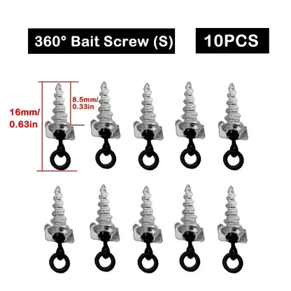 Carp Bait Screws With Ring Mirco Swivel Carp Bait For Carp Ronnie Rig Zig Chod Boilies Screws Carp Hiar Rig Terminal Tackle