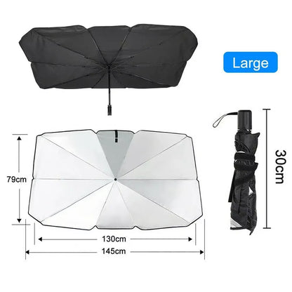 Portable Car Sun Shade Umbrella for Windshield High Shading UV Protection Foldable Front Window Cover Visor Umbrella Accessories