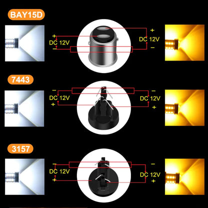 1pc Dual Color Parking Light Led T25 3157 P27/7W 45Smd Car DRL Turn Signal Lamp Auto Lights Bulb 12V CAR Accessories