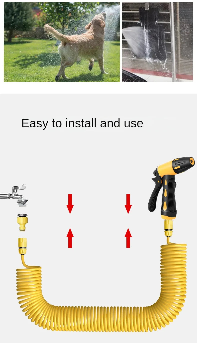 Telescopic Water Pipe with High-pressure Nozzle Car Washing Tool Set Extension Hose Water Hose for Pressure Cleaner