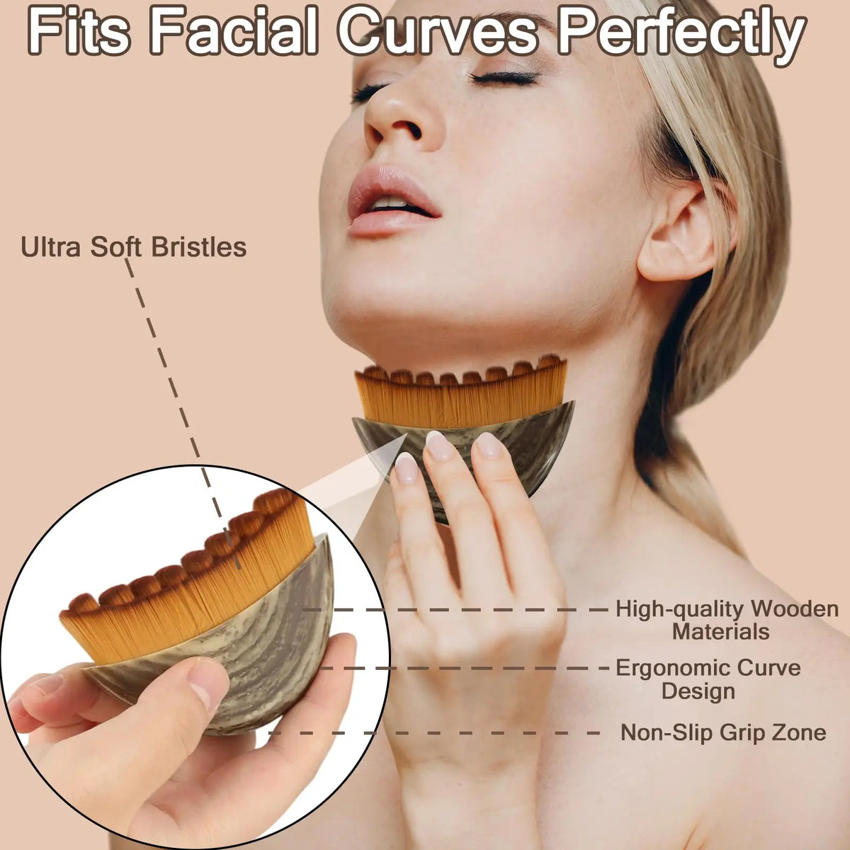 Lymphatic Contour Face Brush, Lymphatic Drainage Brush for Face, Chin & Neck. Features a Newly Upgraded Ergonomic Design