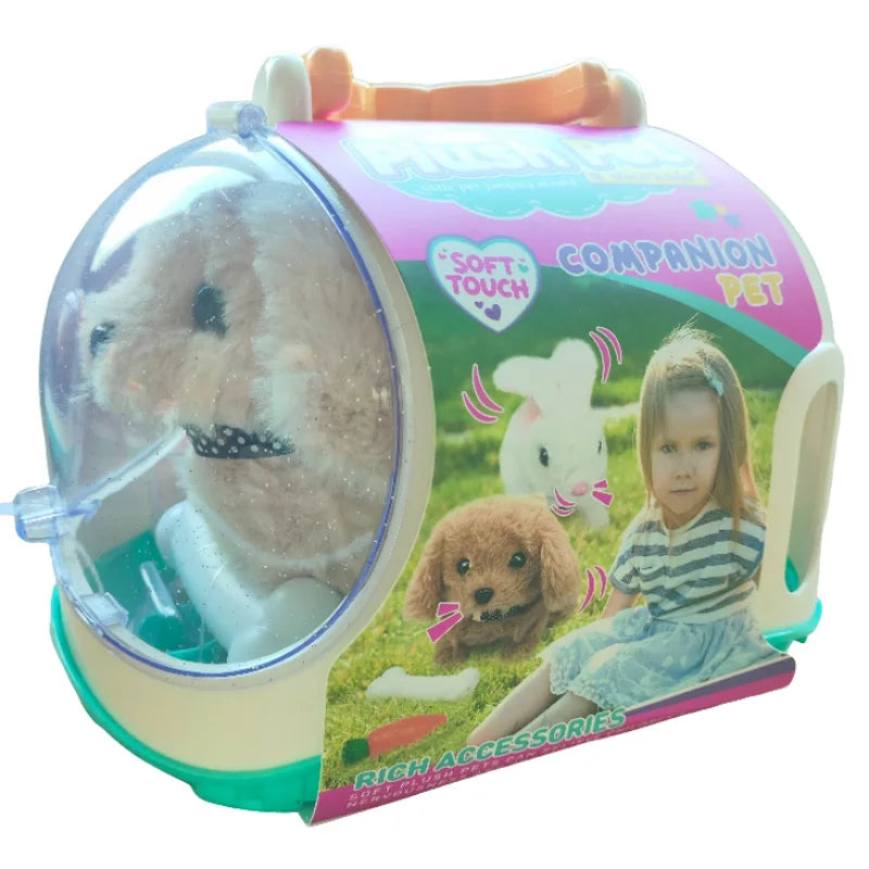 New Electronic Pet Dog Toy Walking Interactive Dog Plush Doll Toys Vibrating Automatic Moving Electric Puppy Gift For Baby Kids