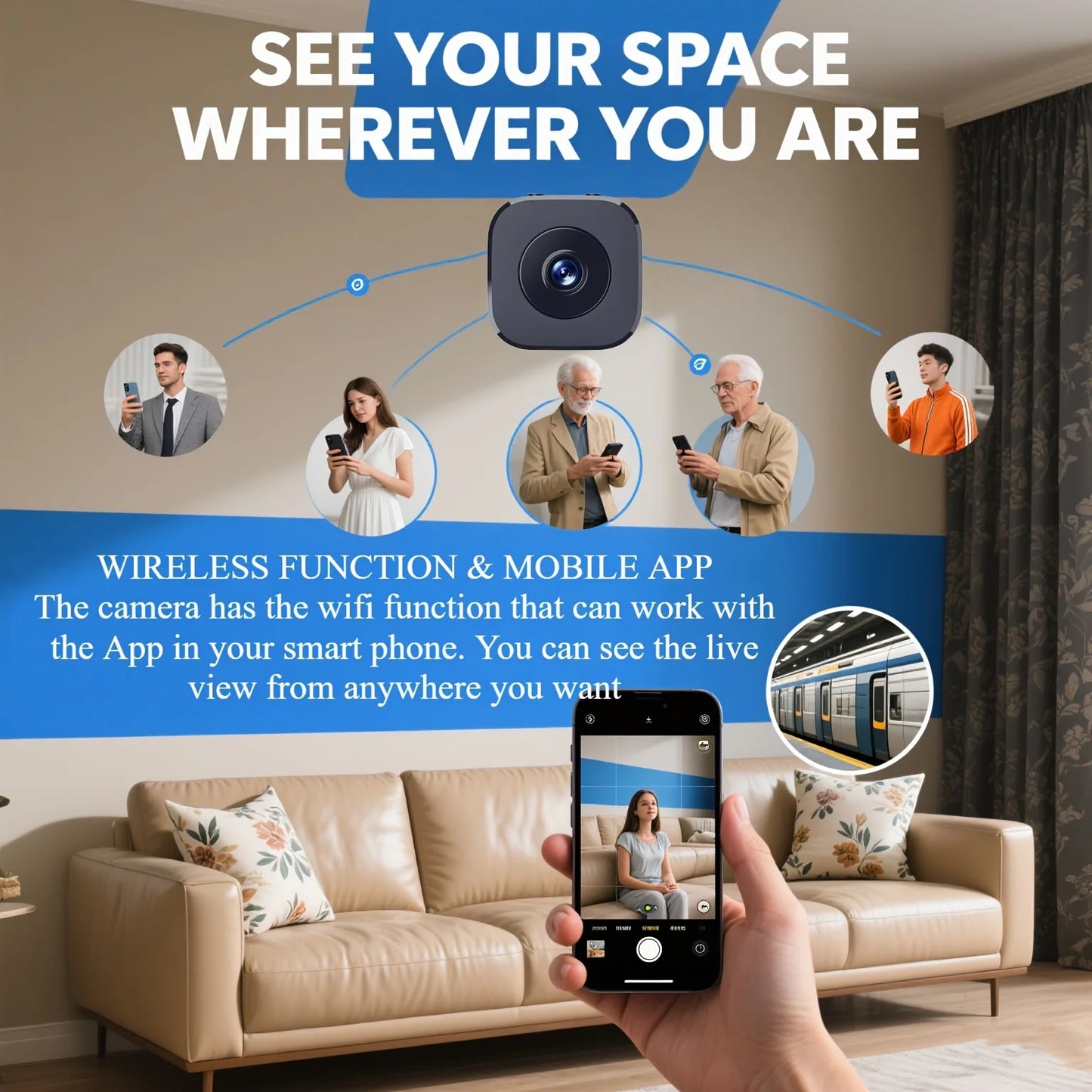 Security Camera HD Mini Full Color Night Vision High Definition WiFi Monitor Waterproof Motion Detect Surveillance Smart Home