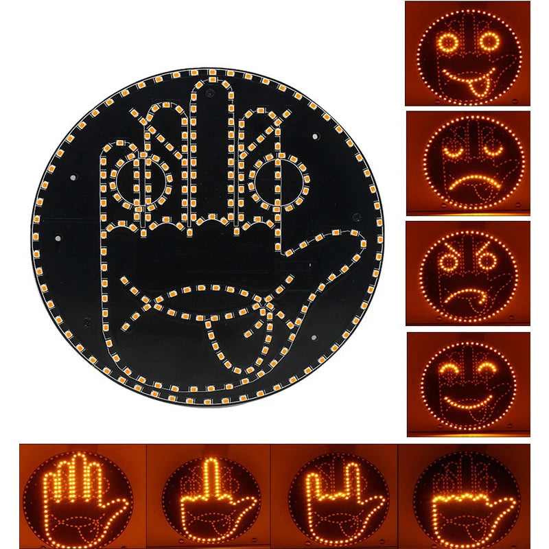 LED Hand Gesture Sign Middle Finger Sign Warning Brake Light Creative Fun Three Models Gesture Lamp Car Interior Rear Windshield
