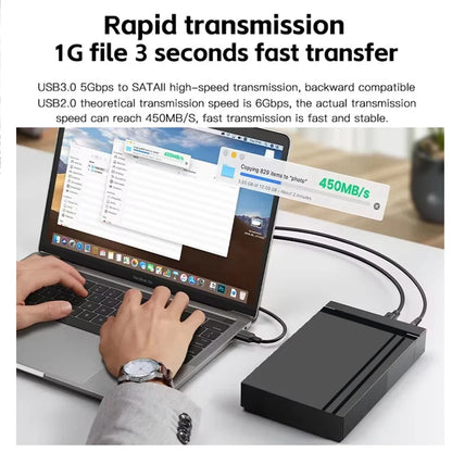 3.5'' HDD Case SATA to USB 3.0 Adapter External Hard Drive Enclosure for 2.5" 3.5" SSD Disk 450Mb/s 10TB HDD Case for PC Laptop