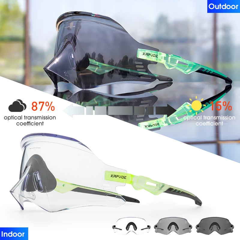 2025 Kapvoe Sport Sunglasses Road Bike Mountain Bicycle Cycl Glasses Riding Goggle Sports Eyewear for Man Women Cycling Glasses