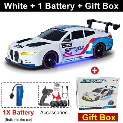 4WD Remote Control Drift Car Full Size 1:24 Mini Remote Control Racing Car Model 2.4G Radio High Speed 4X4 RC Car Vehicle Toy