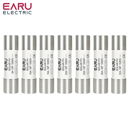 EARU 1/5/10/20/30PCS Solar DC1000V PV Fuse 6A 10A 15A 20A 25A 30A 32A High Voltage for Solar System Short Circuit Protection GPV