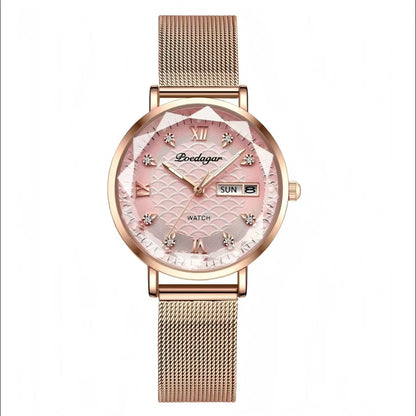 POEDAGAR Top Elegant Women's Watches Stainless Steel Date Week Woman Watch Waterproof Luminous Fashion Ladies Watch Quartz Reloj