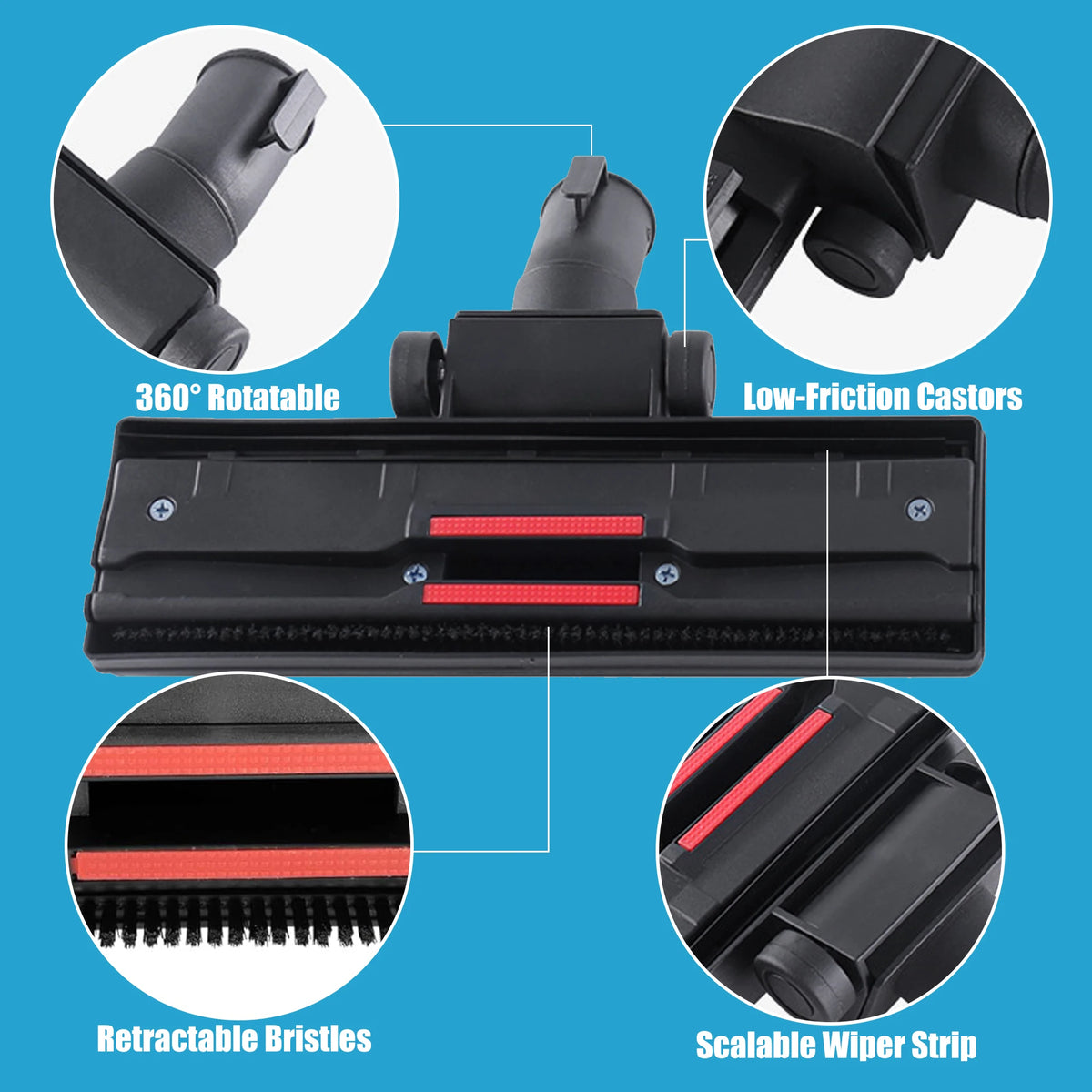 Universal Vacuum Cleaner Brush, 35/32 mm Floor Nozzle, Vacuum Cleaner Accessories, for AEG, Bosch, Siemens, Panasonic, Philips