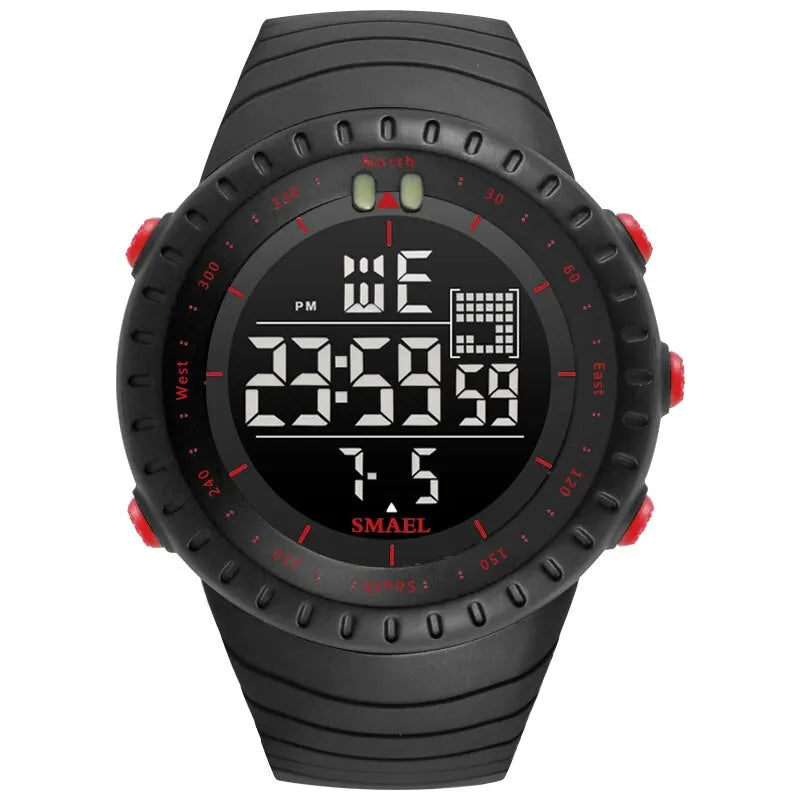 SMAEL Brand Men Electronics Watch Outdoor Sports Waterproof Big Dial Digital LED Alarm Digital-watch 1237 Sport Watch