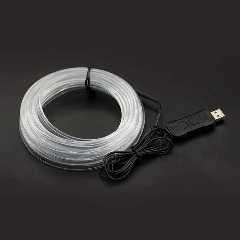 2/3/4/5M Car Interior RGB Atmosphere Light Ambient LED Light Strip USB Fiber Optic Atmosphere Lamp Decor Support APP Control