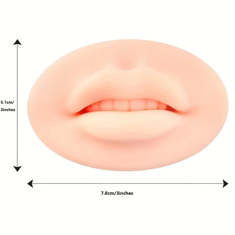 1/3/5Pcs Soft Silicone lip practice 3D Practice Lips Mold  With Teeth Reuseable Training Skin For Lip Blush Permanent Makeup