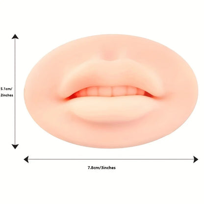 1/3/5Pcs Soft Silicone lip practice 3D Practice Lips Mold  With Teeth Reuseable Training Skin For Lip Blush Permanent Makeup