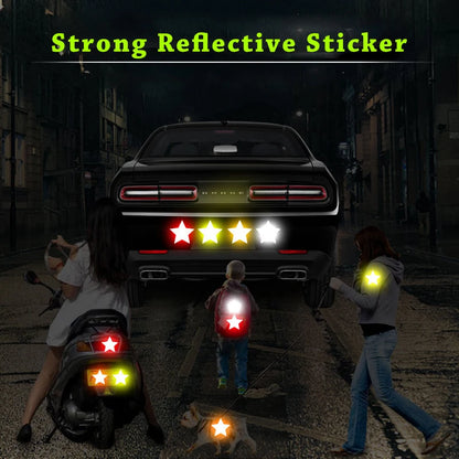 10pcs/set Car Bumper Reflective Safety Strip Stickers Car Star Reflective Sticker Reflective Warning Safety Tape
