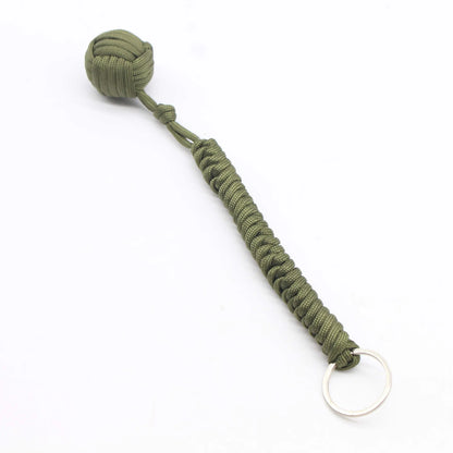 Outdoor Self Defense Key Chain Emergency Survival Protecting Monkey Fist Steel Ball Bearing Parachute Lanyard Camping Paracord