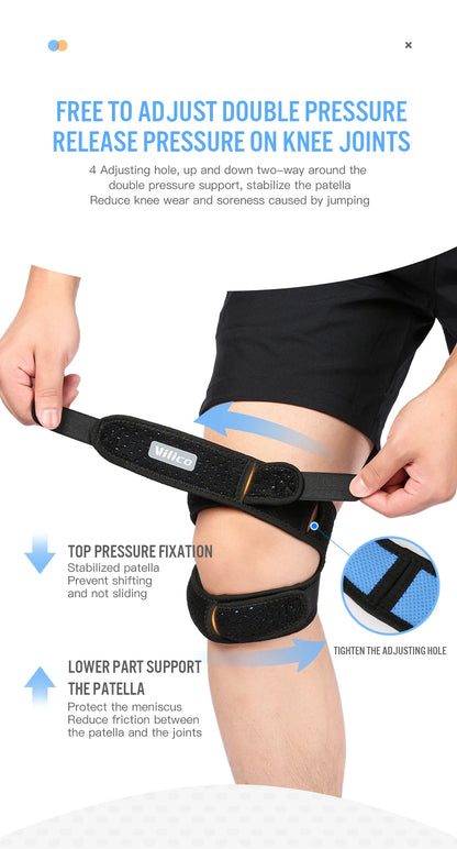 Professional Sports Protection Patellar Strap for Fitness Running Basketball Cycling Adjustable Strap Support for Stable Joints