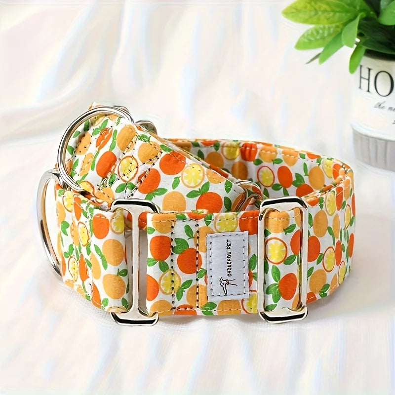 Martinagle Wide Adjustable Dog Collar, Soft Patterned Anti-Pull Collar for Medium-Sized Dogs, Suitable for Italian Greyhounds, Whippets, and Visual Hunting Dogs
