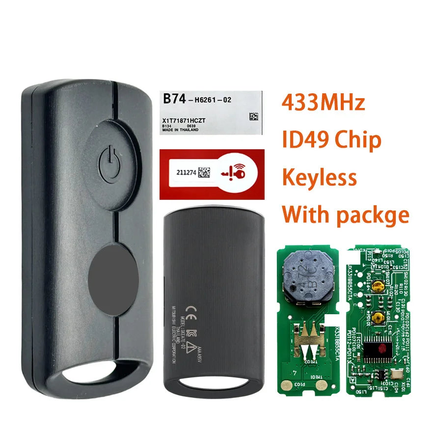 Motorcycle Key For  Spare Remote Control Fob For NMAX V2 AEROX S V1 V2 XMAX SNIPER 155 433.92mhz ID49 SKEA71-03