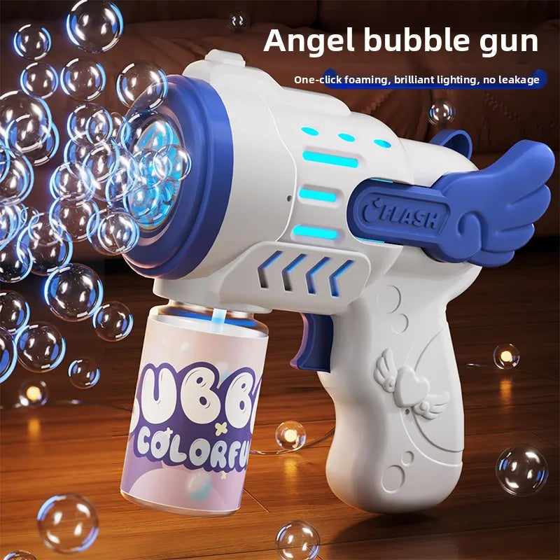 Fully Automatic Bubble Gun Rocket Bubbles Machine Automatic Blower with Bubble Liquid Toy for Kids Beach Outdoor Bubble Gifts