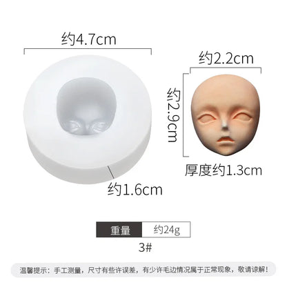 3D Baby Face Silicone Molds Human Facial Mould DIY Doll Modified Polymer Clay Fondant Cake Decor Action figure Handmade Mold
