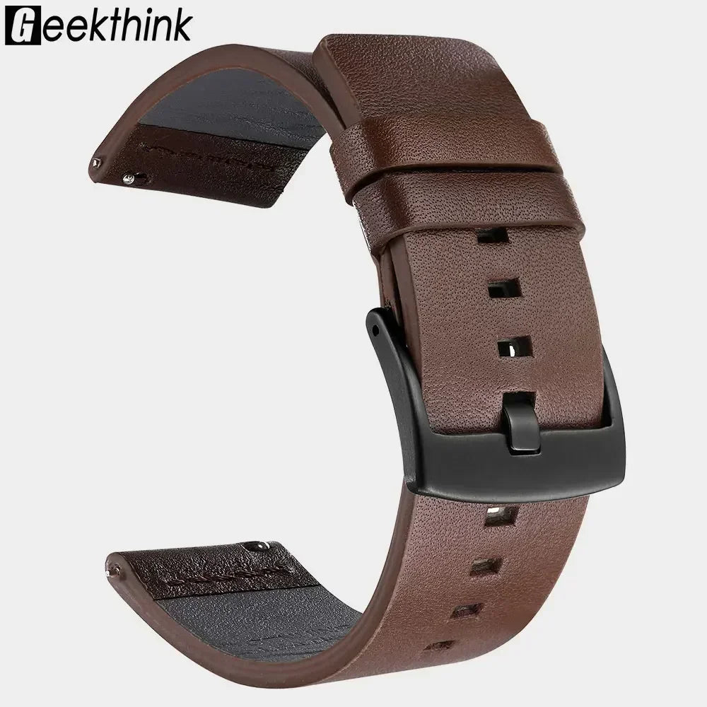 20mm 22mm Watch band Quick release Leather Strap for Samsung Galaxy Watch 3 Active2 40 44mm huawei watch gt 2 WatchBand 18 24mm