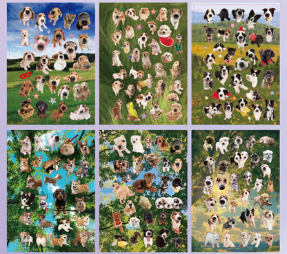 Cute Pets Theme Sticker Book 30 Sheets/Bag with Ring Binding for Scrapbooking DIY Collage Material Background Decoration