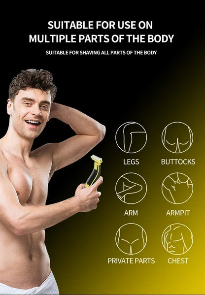 XMSJ Electric Shaver Wet and Dry Razor Double-sided Blade USB Rechargeable Portable Travel T-Shaped Hair Beard Trimmer