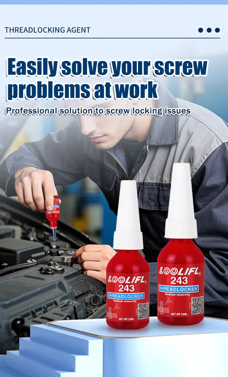 Screw Lock Threadlocker Red Screw Glue Thread Locking Agent Anaerobic Glue Anti-loose Universal Thread Sealants