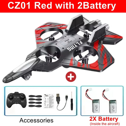 Remote Control Fighter Foam Glider Electric Stunt UAV Airplane Helicopter with LED Lights Aircraft Model RC Toy for Kids Boys