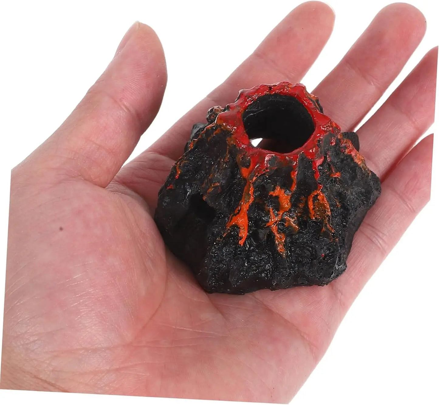 Aquarium Decoration Set Resin Submarine & Volcano Air Bubbler Fish Tank Ornaments Landscape Accessories for Betta Shrimp Decor