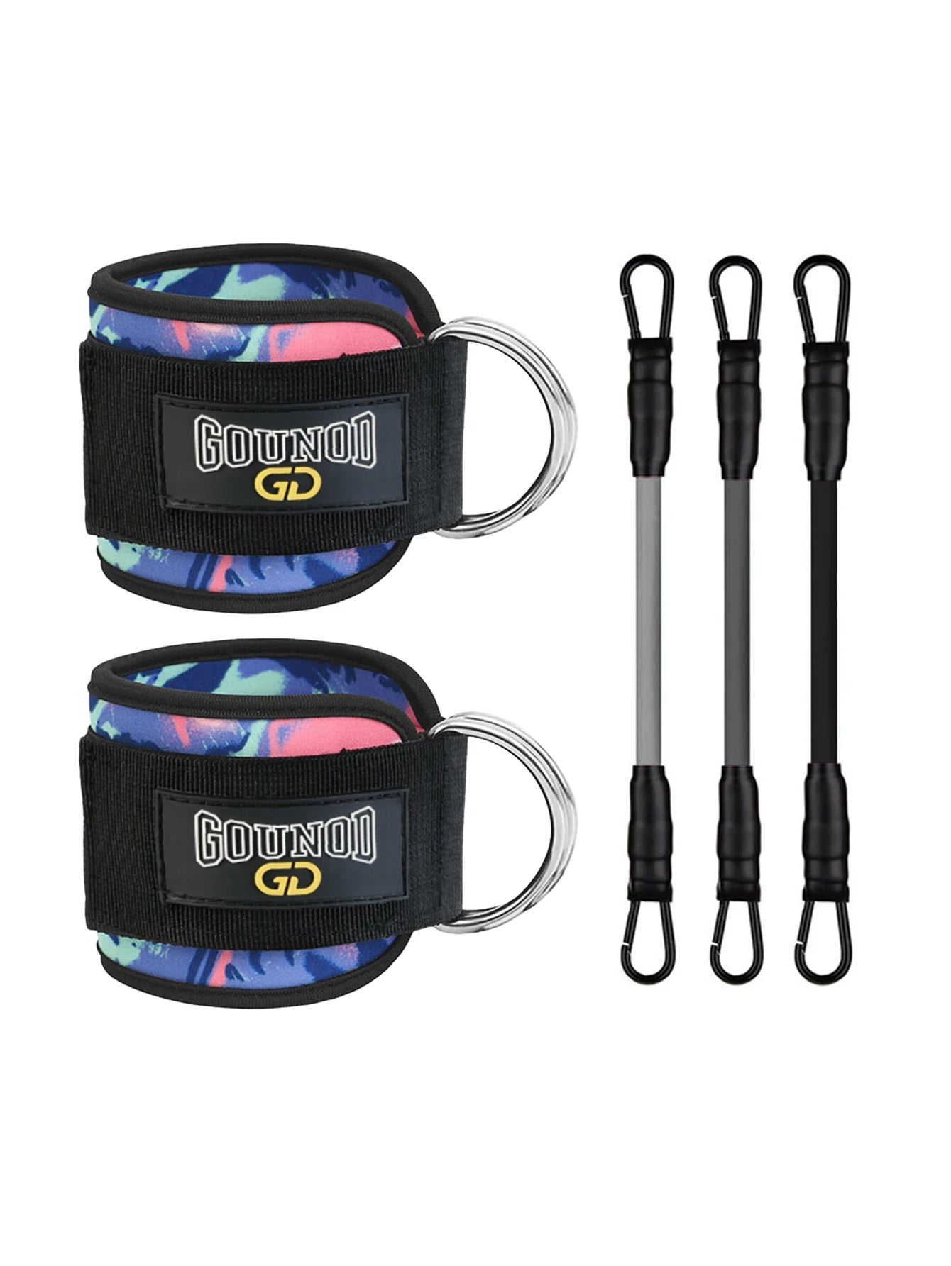 2pc/3pc GOUNOD Fitness Ankle Straps Adjustable D-Ring Support Cuffs Gym Leg Strength Workouts Pulley With Buckle Sports Guard